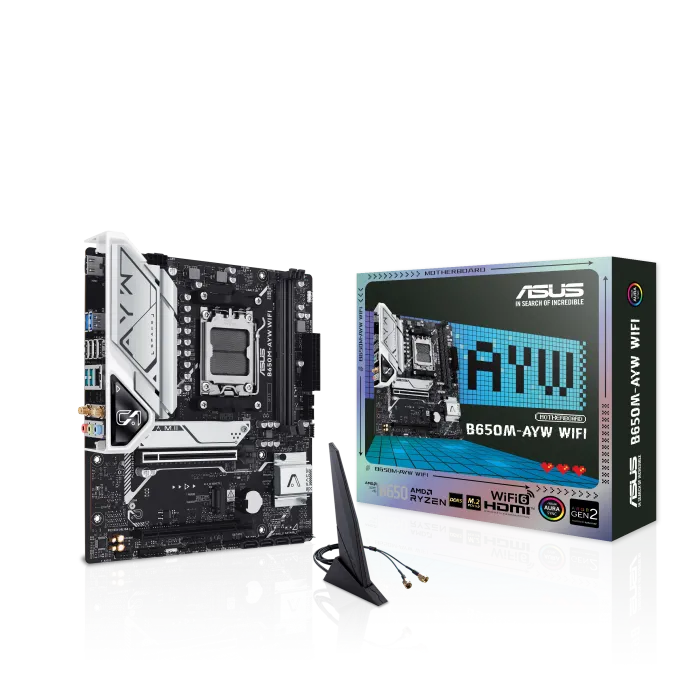 [B650M-AYW WIFI] ASUS Motherboard B650M-AYW/WIFI/MICROATX DDR5/RYZEN 9000/800
